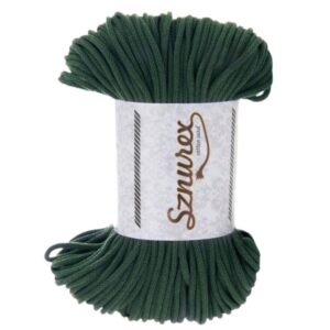 sznurek bawełniany 5 mm zieleń butelkowa pleciony sznurex