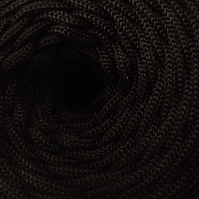 sznurek poliestrowy płaski 5mm czarny